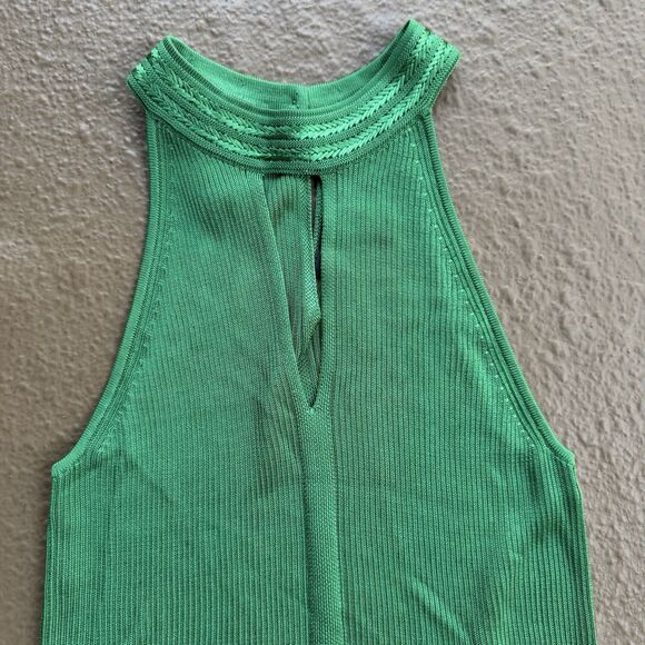 WHBM White House black market braided halter top green knit size S - Picture 6 of 13
